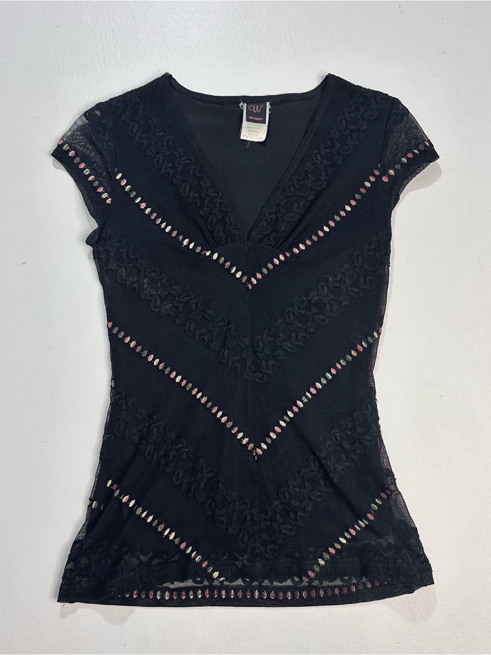 Y2K Wrapper black lace blouse